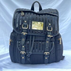 Juicy Couture Black Sequin Backpack with Pink Interior